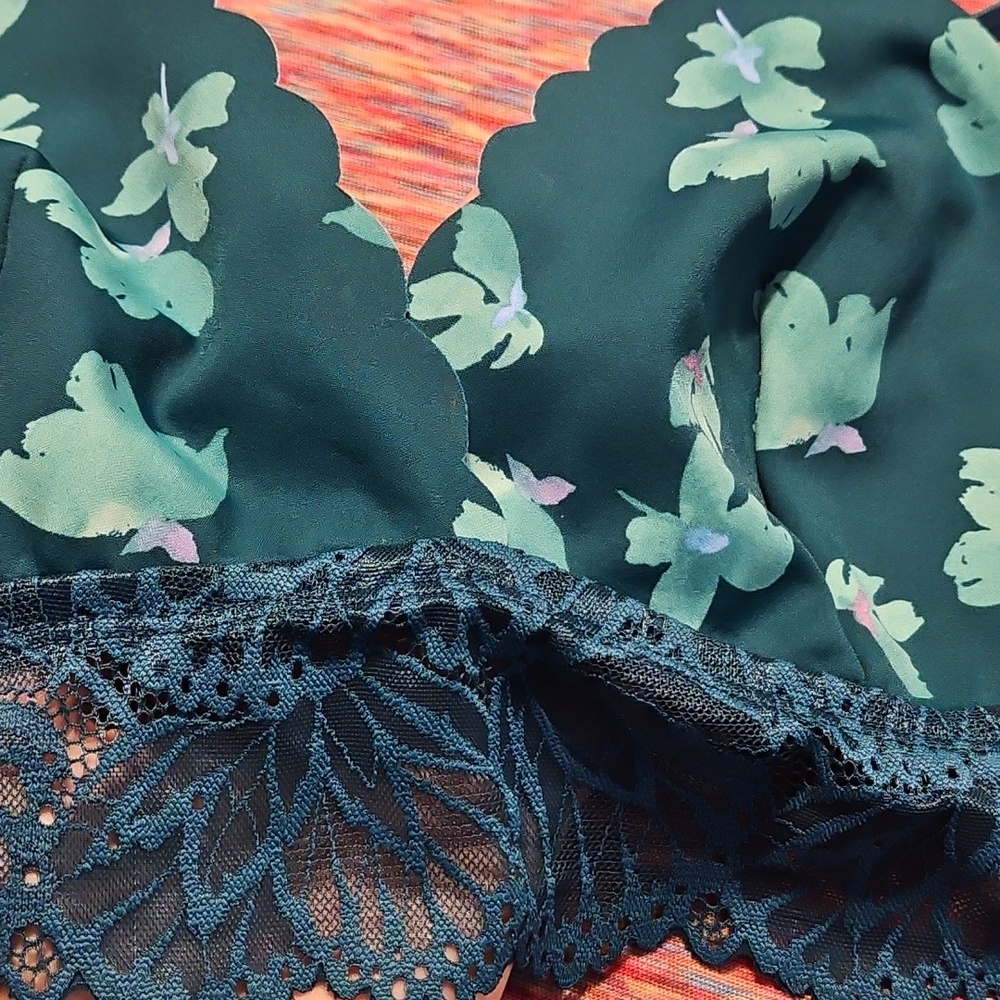 Auden Green Floral Lace Bralette NWT - Picture 5 of 11